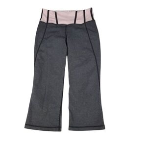 Lululemon Leggings 6 Womens Tadasana‎ Slit Crop Heathered Deep Gray Coal Pink
